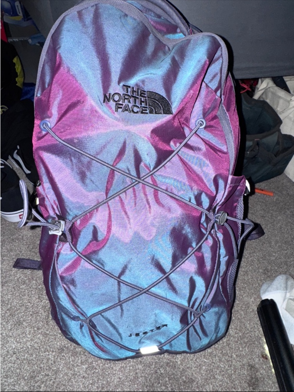 The North Face Shimmering Pink and Blue Iridescent Backpack